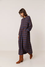 Load image into Gallery viewer, Ind & Cold Checkered dress Chocolate Blue