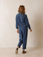 Load image into Gallery viewer, Indi &amp; Cold Americana textured garment dyed cropped blazer Indigo
