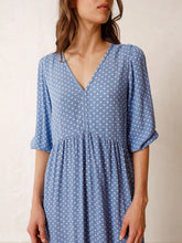 Load image into Gallery viewer, Indi &amp; Cold Beca fluid mini spot dress Glacial Blue
