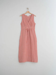 Indi & Cold Crossover Gingham check dress Red