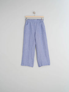 Indi & Cold Danny linen blend cropped trouser Glacial Blue