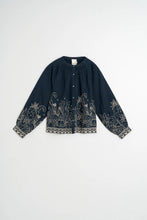 Load image into Gallery viewer, Indi & Cold Floral embroidered hem blouse Navy - CW CW
