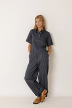 Load image into Gallery viewer, Indi & Cold Pinstripe shirt with contrast tie sides Indigo Blue - CW CW