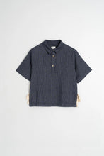 Load image into Gallery viewer, Indi & Cold Pinstripe shirt with contrast tie sides Indigo Blue - CW CW