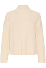 Load image into Gallery viewer, Part Two Angeline chunky rib cotton funnel neck jumper Whitecap Gray