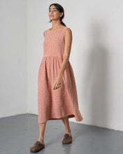 Load image into Gallery viewer, Bibico Elaine gingham check sundress Rust - CW CW
