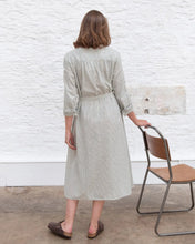 Load image into Gallery viewer, Bibico Rita woven striped belted midi shirt dress Ecru Multi