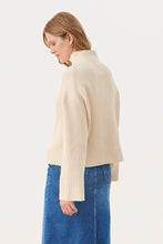 Load image into Gallery viewer, Part Two Angeline chunky rib cotton funnel neck jumper Whitecap Gray