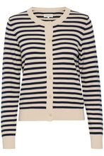 Load image into Gallery viewer, Part Two Tanisha cardigan Whitecap Gray Stripe
