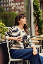 Load image into Gallery viewer, Part Two Tanisha cardigan Whitecap Gray Stripe