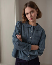 Load image into Gallery viewer, Bibico Jolene peter pan collar shirt Chambray