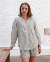Load image into Gallery viewer, Bibico Petra woven striped linen blend shirt Ecru Multi

