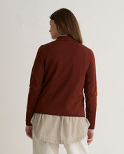 Load image into Gallery viewer, Yerse Mary Peter pan collar merino half placket knit Oxide