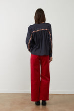 Load image into Gallery viewer, Orfeo Kristin embellished back detail shirt Midnight Indigo