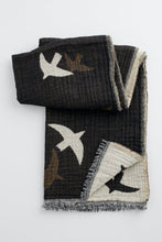 Load image into Gallery viewer, Seasalt Fire side shawl in Flying Collage Birds Black - CW CW
