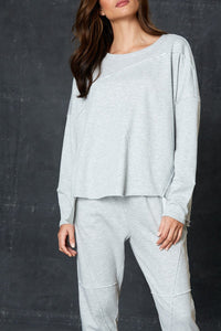 Eb & Ive Arrival seam detail sweat in Grey Marl