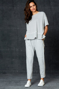 Eb & Ive Arrival seam detail sweat pant in Grey Marl