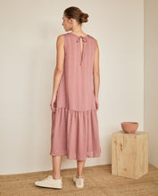 Load image into Gallery viewer, Yerse Striped jacquard sleeveless dress Terracotta