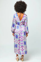 Load image into Gallery viewer, Aspiga Hannah satin dress Fantasy Forest Cream Purple
