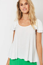 Load image into Gallery viewer, Haven Zanzibar frill dobby jacquard top Ecru