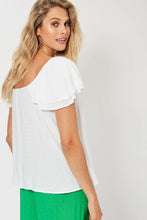 Load image into Gallery viewer, Haven Zanzibar frill dobby jacquard top Ecru