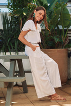 Load image into Gallery viewer, Haven Zanzibar frill dobby jacquard top Ecru