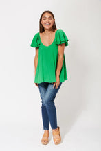 Load image into Gallery viewer, Haven Zanzibar frill dobby jacquard top Key Lime
