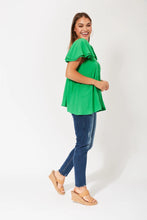 Load image into Gallery viewer, Haven Zanzibar frill dobby jacquard top Key Lime