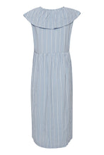 Load image into Gallery viewer, Ichi Garcelle striped feature collar dress Chambray Blue