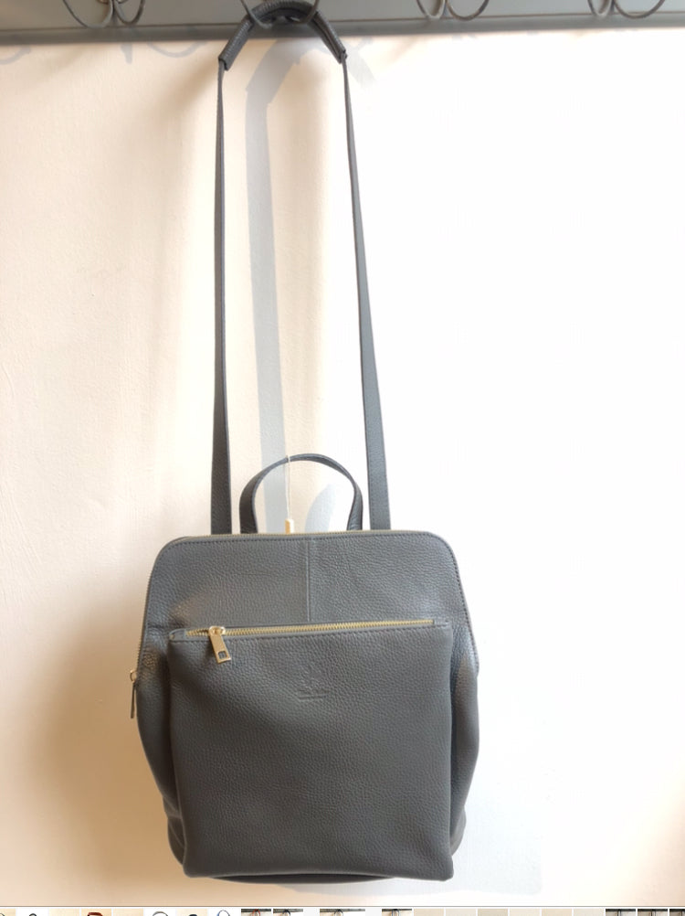 bagitali leather backpack Bagitali Milan large convertible rucksack/handbag in medium grey – CW CW