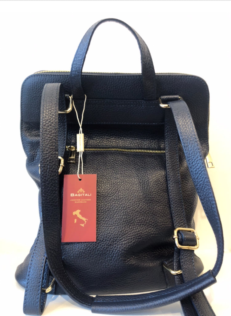 Bagitali Milan large convertible rucksack/handbag in Navy – CW CW