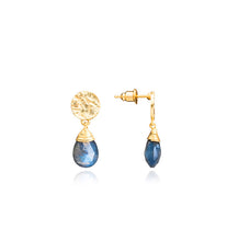 Load image into Gallery viewer, Azuni Kate drop gemstone earrings in Gold with Labradorite - CW CW 
