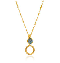 Load image into Gallery viewer, Azuni Larissa gemstone ball and trace chain necklace in Gold with labradorite - CW CW