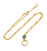 Load image into Gallery viewer, Azuni Larissa gemstone ball and trace chain necklace in Gold with labradorite - CW CW