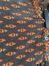 Load image into Gallery viewer, Black Colour geometric print boho dress in Burnt Cinammon