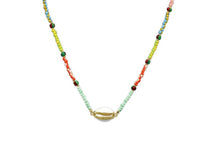 Load image into Gallery viewer, Boho Betty Plutos Multicoloured Miyuki Bead Shell Choker