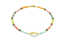 Load image into Gallery viewer, Boho Betty Plutos Multicoloured Miyuki Bead Shell Choker