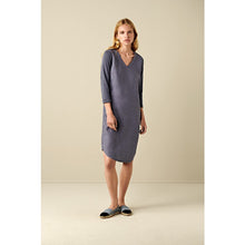 Load image into Gallery viewer, Sandwich Casual linen tunic dress with side button and pocket detail in Blue grey - CW CW
