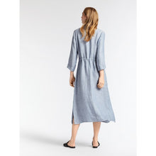Load image into Gallery viewer, Sandwich Linen maxi shirt dress in Blue - CW CW