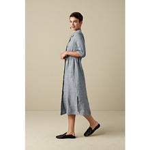 Load image into Gallery viewer, Sandwich Linen maxi shirt dress in Blue - CW CW