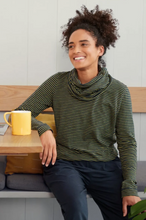 Load image into Gallery viewer, Seasalt Carefree cotton long-sleeved top in Aloe midnight - CW CW