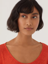 Load image into Gallery viewer, Nice things Linen Wrap tie top Intense Orange