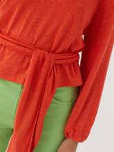 Load image into Gallery viewer, Nice things Linen Wrap tie top Intense Orange