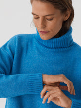 Load image into Gallery viewer, Nice Things Turtle neck boxy jumper in Medium Blue