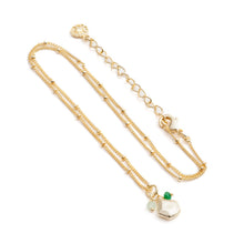 Load image into Gallery viewer, Azuni Alaya charm and stone cluster necklace in Gold with green onyx and prehnite - CW CW