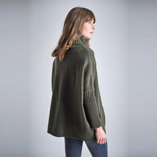 Load image into Gallery viewer, Bibico Adela oversized roll neck jumper with patch pocket detail in Green