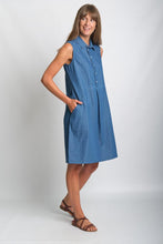 Load image into Gallery viewer, BIBICO Alina sleeveless shirt dress in Denim - CW CW