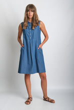 Load image into Gallery viewer, BIBICO Alina sleeveless shirt dress in Denim - CW CW