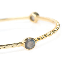 Load image into Gallery viewer, Azuni Three circular gemstone stacking bangle in Gold - CW CW