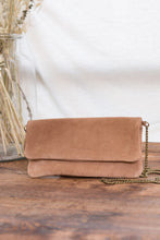 Load image into Gallery viewer, ese O ese Suede cross body bag in Camel - CW CW